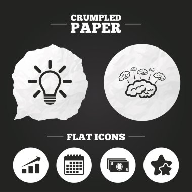 Ok ile grafik, beyin fırtınası. Nakit para.