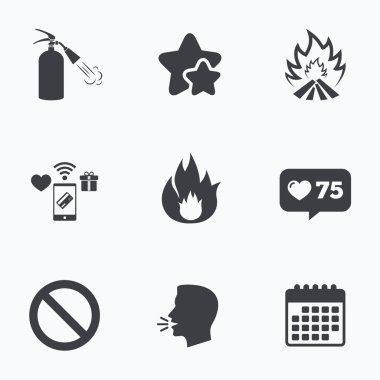 Yangın alev simgeler. 