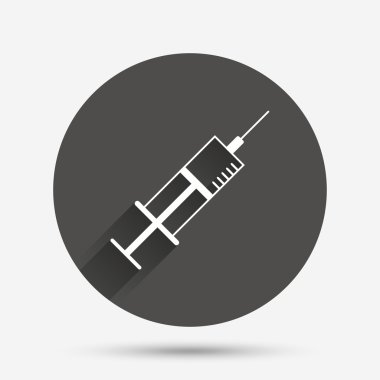 şırınga işareti simgesi. tıp sembolü.