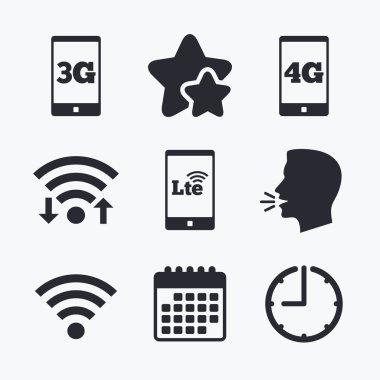 mobil telekomünikasyon simgeler. 