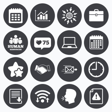 Office, belgeler ve iş simgeleri.