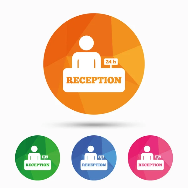 Receptie teken pictogram. Hotel registratie tabel. — Stockvector