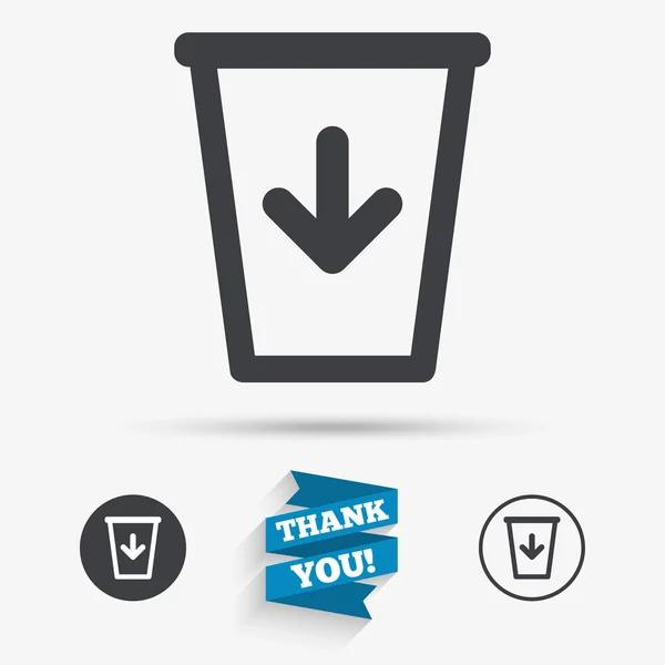 Send to the trash icon. Recycle bin sign. — Stock Vector