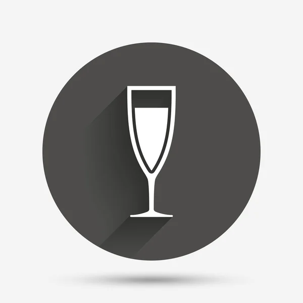 Glas champagne teken pictogram. — Stockvector