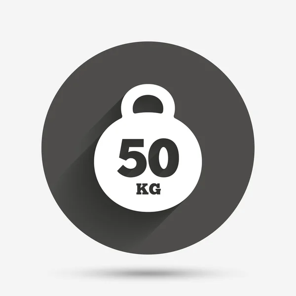 Ikona znak wagi. 50 kilogram (kg). sport symbol — Wektor stockowy