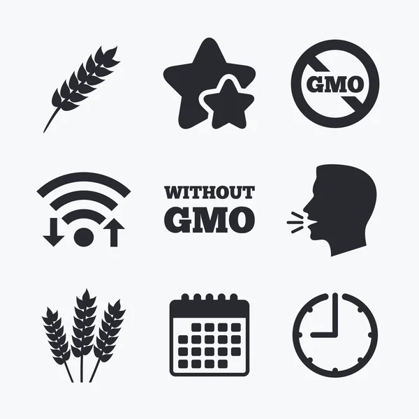 Iconos agrícolas. Símbolos OGM libres . — Vector de stock