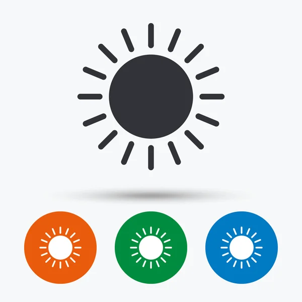 Ikona slunce. Symbolem letní sluneční světlo. — Stockový vektor