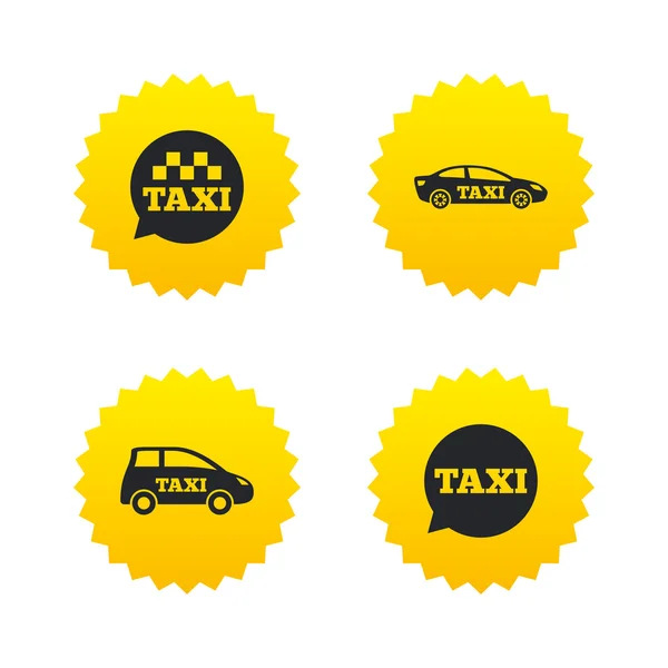 Public transport icons. Taxi speech bubble signs — Stock Vector