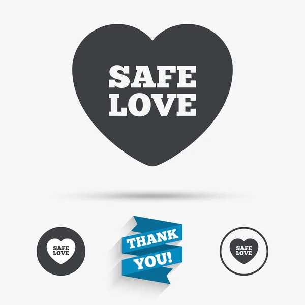Safe love sign icon. Safe sex symbol. — Stock Vector