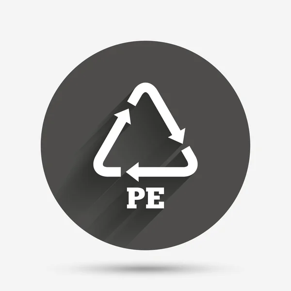PE polyethyleen teken pictogram. — Stockvector