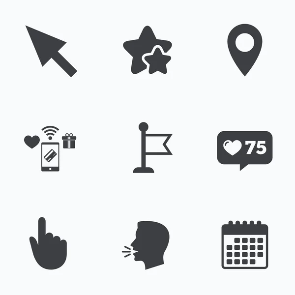 Egér kurzor ikon. kézzel vagy jelző mutató szimbólumok. — Stock Vector