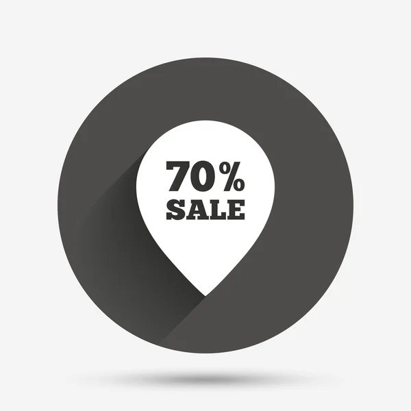 70 percent sale pointer tag sign icon. — Stock Vector