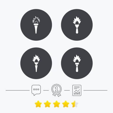 Meşale alevi simgeler. Ateş yanan sembolleri.