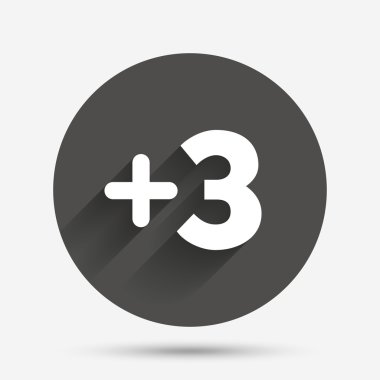 Ayrıca üç işareti. üç simge ekle.