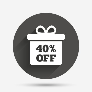 yüzde 40 satış hediye kutusu etiketi işareti simgesi.
