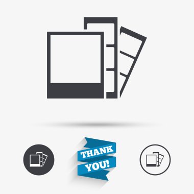 Fotoğraf çerçeve şablon simgesi. şeritler.