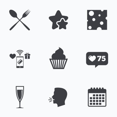 Gıda simgeler. kek cupcake sembolü.  