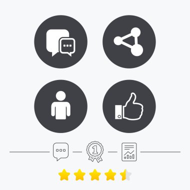 Sosyal Medya simgeler. Konuşma balonu ve paylaşım sohbet