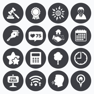 Gayrimenkul açık artırma simgeler. El sıkışma, Satılık.