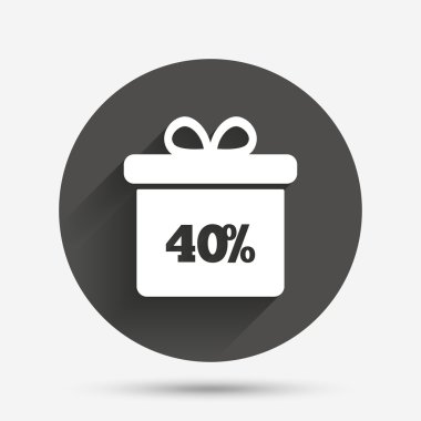 yüzde 40 satış hediye kutusu etiketi işareti simgesi.