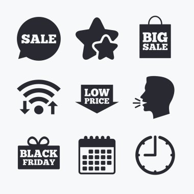 Satılık konuşma balonu simgesinin. Siyah Cuma sembolü