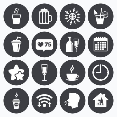 Kokteyl, bira simgeler. 