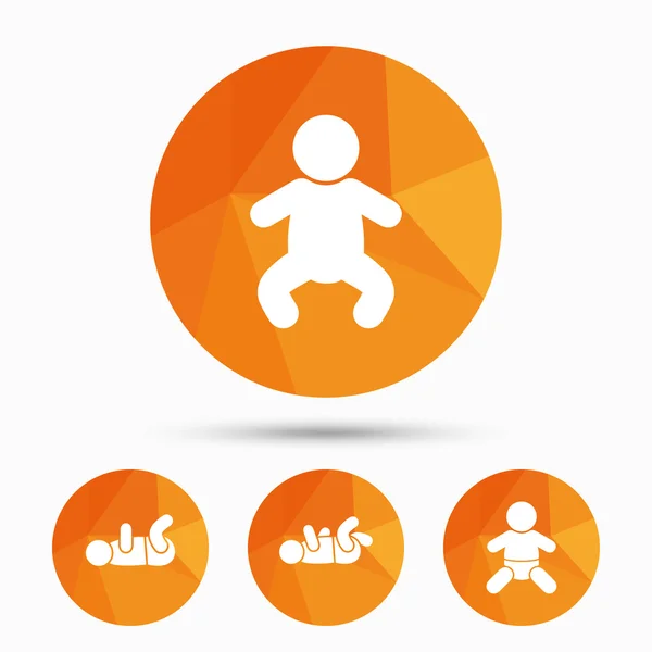 Newborn icons. Baby infants symbols. — Stock Vector