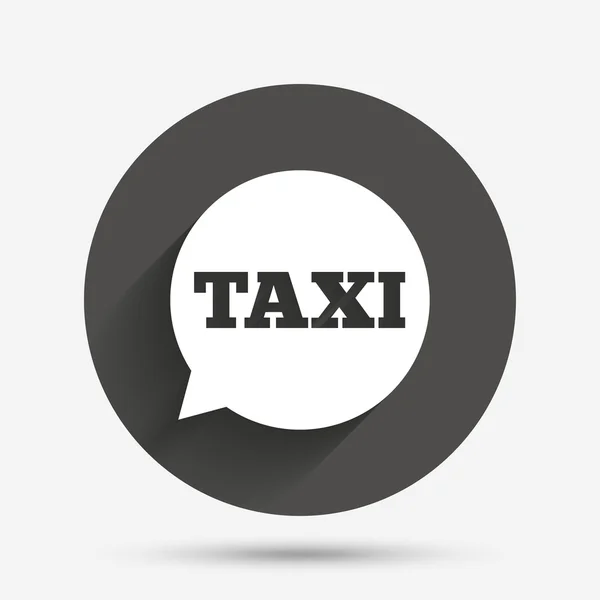 Taxi beszéd buborék aláírás ikonra. Tömegközlekedés. — Stock Vector