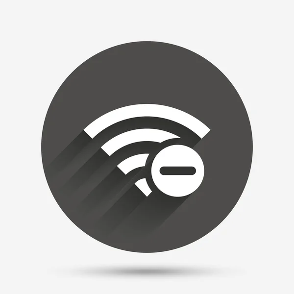 Wifi signo menos. Símbolo Wi-Fi. inalámbrico . — Vector de stock