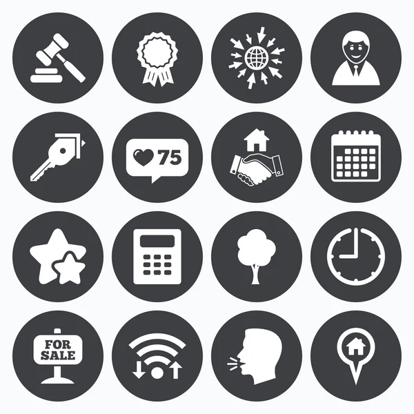 Gayrimenkul açık artırma simgeler. El sıkışma, Satılık.