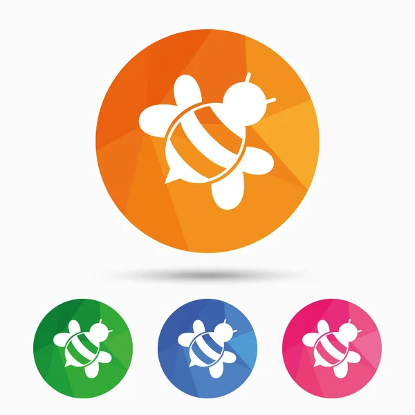Bee tecken ikonen. — Stock vektor