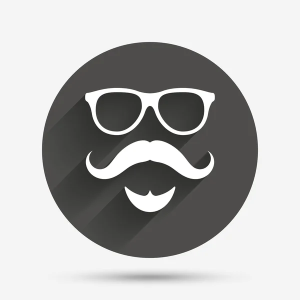 Icono de signo de bigote y gafas . — Archivo Imágenes Vectoriales