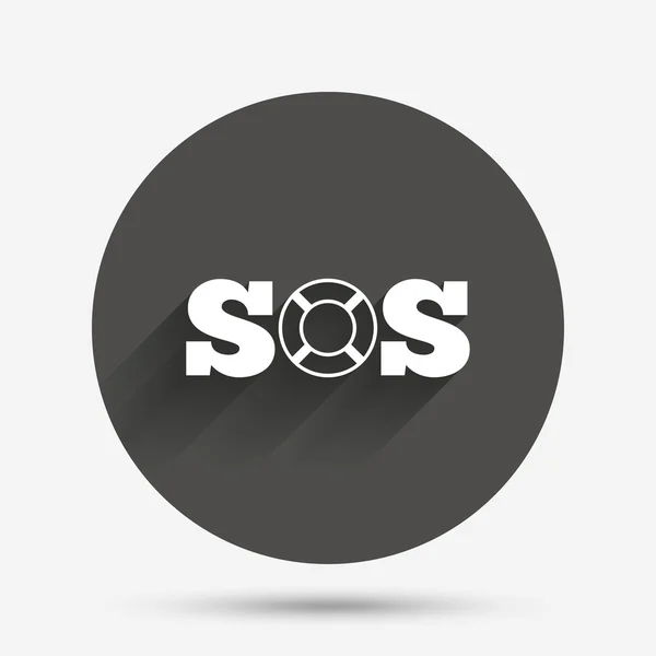 Icône de signe SOS. Symbole de bouée de sauvetage . — Image vectorielle