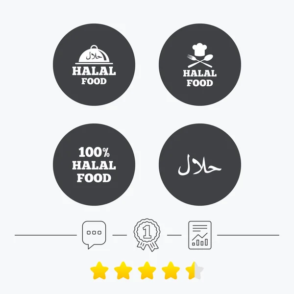 Halal jídlo ikony. — Stockový vektor