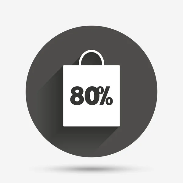 80 percent sale bag tag sign icon. — Stock Vector