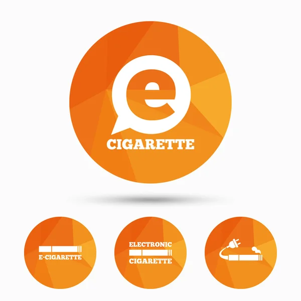 Signos de cigarrillos electrónicos. Iconos electrónicos para fumar . — Archivo Imágenes Vectoriales