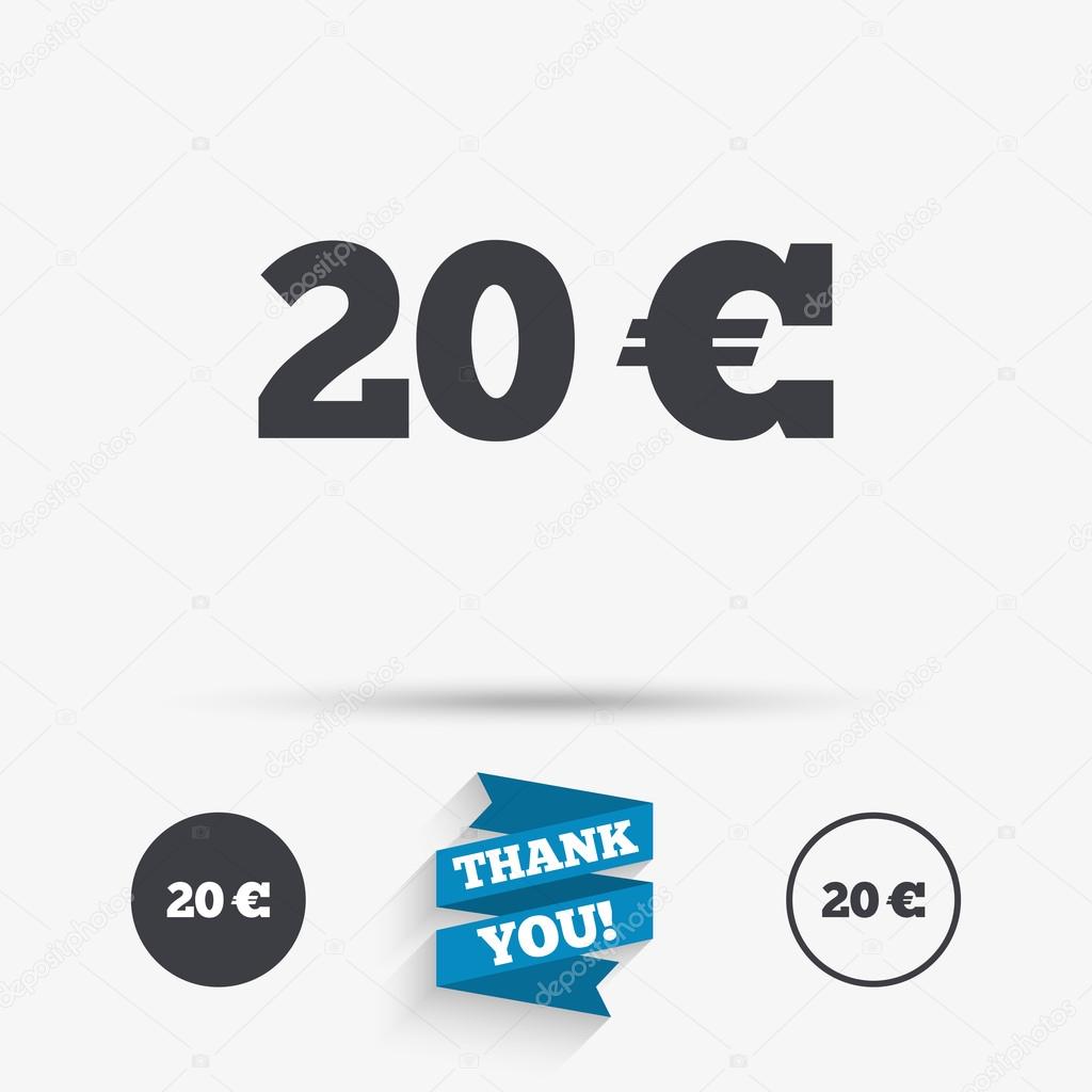 20 Euro sign icon. Stock Vector by ©Blankstock 112419502