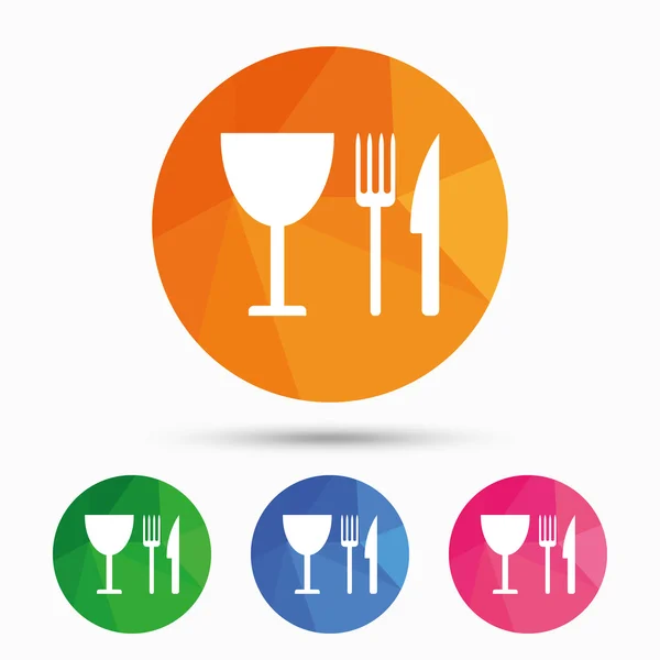 Eten teken pictogram. — Stockvector