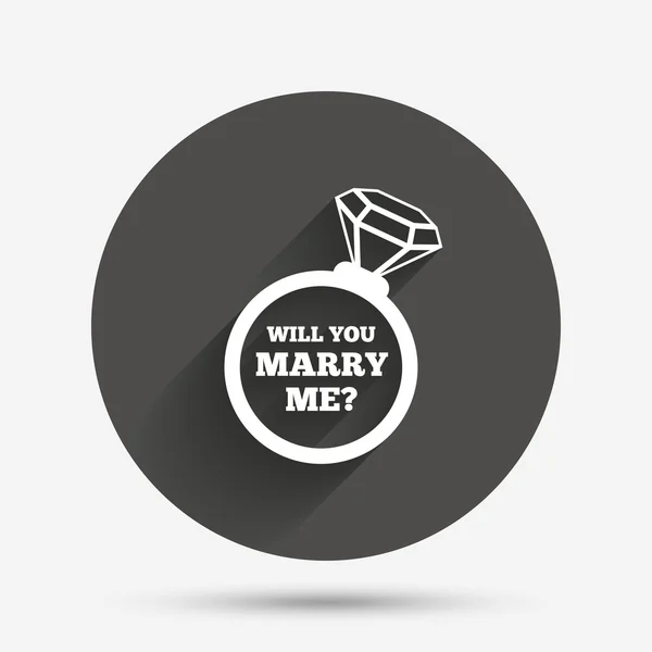 Marry me ring sign icon. Engagement symbol.