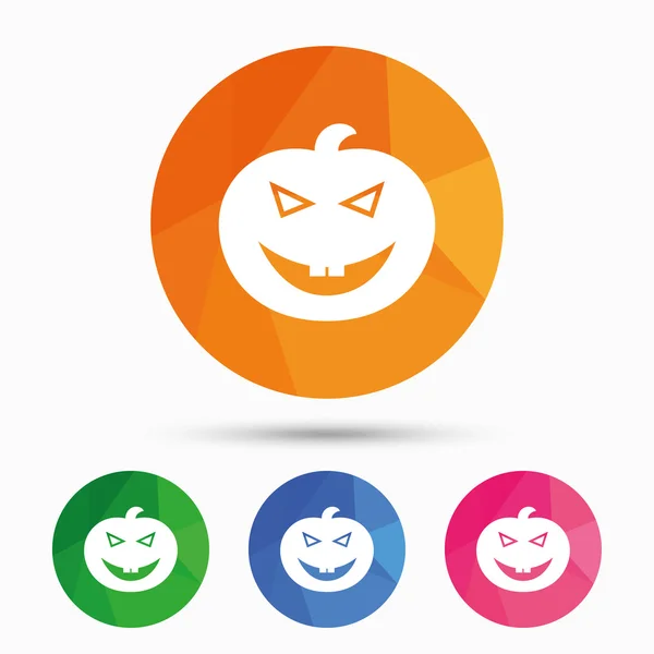 Halloween dýně znamení ikona. — Stockový vektor