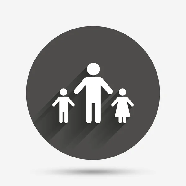Familia monoparental con dos hijos — Vector de stock