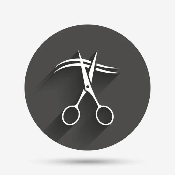 Sax klippa hår tecken ikonen. — Stock vektor