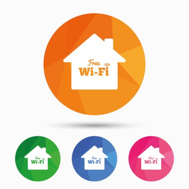 Evde wifi işareti. WiFi sembolü. Kablosuz ağ.