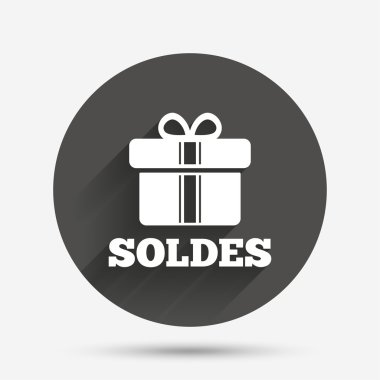 Soldes - Satış Fransızca işaret simgesi. Hediye.