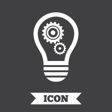 ışık lamba işareti simgesi. ampul dişli simgesiyle.