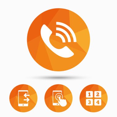 telefon simgeleri. Çağrı Merkezi desteği sembolü.