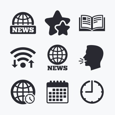 Haber simgeler. Dünya küre sembolleri.  