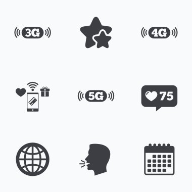 mobil telekomünikasyon simgeler. 