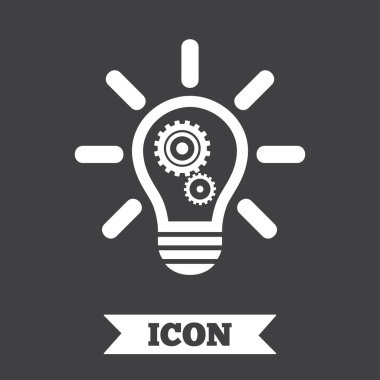 ışık lamba işareti simgesi. ampul dişli simgesiyle.