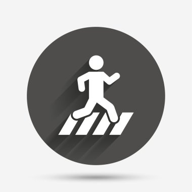 Yaya geçidi simgesi. Sokak tabelası geçiş.